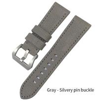 24mm 26mm Naujas Nailono Drobės Laikrodžio Dirželis Tinka Panerai Luminor PAM01118 441 111 Juodas Mėlynas Žalias Laikrodžio Dirželis Apyrankė 26mm gray