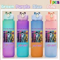 750ML KPop Demono Medžiotojai HUNTR/X Rumi Mira Zoey Jinu Gradiento Spalvos Vandens Puodelis Vaikams Buteliukas su Šiaudeliu Saja Berniukams Tigro Dovana only Blue 1pcs gray