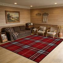 Amerikietiško kaimo stiliaus raudona juoda languota svetainės kilimo apdaila Miegamojo parduotuvės neslystantis kilimėlis lengvai valomas purus kilimas didelis grindų kilimas 60x90cm brown