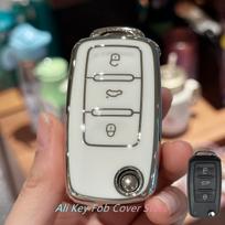 Raktų pakabuko dėklas VW Golf UP Polo T5 Caddy Tiguan Beetle EOS Jetta automobiliui, raktų pakabuko dirželis balta
