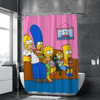 Po01 Dušo užuolaidos Vonios aksesuarams Simpsones Vandeniui atspari dušo užuolaida Vonios kambariai Namų audinio uždanga Nepermatoma Pr W90H165(CM)-1 Pcs