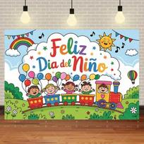 Animacinis laimingos vaikų dienos temos fonas Feliz Día del Niño Vaikų vakarėlio dekoravimo fonas Kūdikio krikšto šventės banerio reikmenys 120X90CM