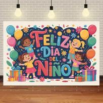 Animacinis laimingos vaikų dienos temos fonas Feliz Día del Niño Vaikų vakarėlio dekoravimo fonas Kūdikio krikšto šventės banerio reikmenys 120X90CM