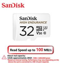 SanDisk 256GB atminties kortelė Didelio patvarumo Micro SD kortelė V30 U3 4K 32GB 64GB 128GB 512GB TF kortelės vaizdo registratoriui, namų vaizdo stebėjimo sistemoms, DVR 32GB white