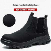 Steel Toe Men's Work Boots: Anti-Smash, Anti-Puncture, Lightweight, Comfortable, Safety High-Top gray