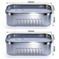 1/2PCS Sardine Can Shaped Storage Tin Box Portable Metal Material Sealed Jar with Lid for Storing Small Items Household Goods gray