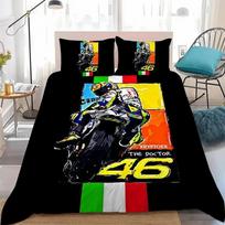 3D paaugliams Moto R-Rossi 46 patalynės komplektai Motociklas vaikams berniukams Antklodės užvalkalas su pagalvės užvalkalu Namų tekstilė Patalynės komplektas 155x200cm
