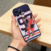 Ice Hockey C-Connor McDavid  Phone Case For iPhone 17,16,15,14,13,12,11 Plus,Pro Max,XS,Soft Silicone Black Cover iPhone14Plus blue