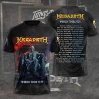 Megadeth Rust 3D All Over Print Tshirt Men Women Fashion T-shirt Sports T Shirt Summer Short Sleeve Tops Tee Clothes Heavy Metal M black