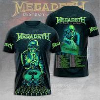 Megadeth Rust 3D All Over Print Tshirt Men Women Fashion T-shirt Sports T Shirt Summer Short Sleeve Tops Tee Clothes Heavy Metal M blue
