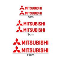mkdf6 6pcs Wheel Caliper Stickers for Mitsubishi Logo Lancer L200 Outlander Mirage OTO ASX L300 Delica Pajero Vinyl Car Brake Decal red