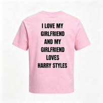 Mano draugės įsimylėjusios Harry Styles Unisex Dėžutės formos marškinėliai Madingas Dizainas Grafinis Spaudinys Medvilniniai Aukštos Kokybės Patogūs Viršutiniai Drabužiai M rožinė