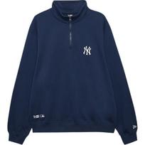 New Era FW24 MLB New York Yankees Half-Zip NY Embroidered Minimalist American Long Sleeve Sweatshirt Unisex sweatshirt Blue 14397950 M gray