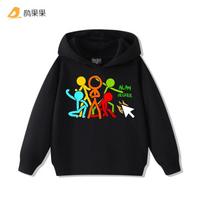 Alan Becker Stickman Five-color Set + Alan Mouse Hooded Sweatshirt for Boys and Girls Xiu'xian Tops Autumn Versatile 130 black