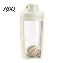 Hot And Cold Cup Shaker Bottle with Handle Mixing Ball Double Layer Sports Water Large Capacity Bottle Protein for Fitness Gym Outdoor Use Gift Men 500ML kreminė