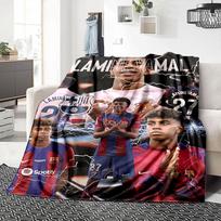 Lamine Yamal marškinėlio numerio flanelės pledas, minkštas ir šiltas, tinkamas lovoms ir sofoms, visais sezonais, nešiojamas kelioninis pledas. 073053 75cmx90cm gray