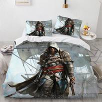 Assassin's Creed Užvalkalas Pagalvės užvalkalas Patalynės komplektas Suaugęs Berniukas Mergaitė Miegamojo dekoravimas Vaikų dovana Viengulis Dvigulis Didelis dydis 135x200cm gray
