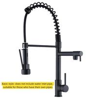 Nerūdijančio plieno virtuvės spyruoklinis maišytuvas, dviguba išvestis, karšto/šalto vandens maišytuvai, naujas kriauklės maišytuvas, daržovių plovimui Basic Vertical black