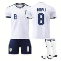 27 Italijos išvykos rungtynių baltas Tonali marškinėlis Nr. 8, Barelladona Futbolo apranga Nr. 18 26 white