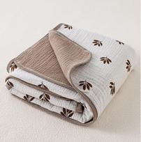Muslin Baby Summer Blankets Newborn Nursery Swaddle Blanket For Boys Girls Receiving Blanket For Crib Quilt Baby Wrap Bath Towel 100cm 70cm gray