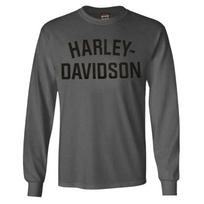 Harley-Davidson Vyriški marškinėliai Heritage ilgomis rankovėmis Anglies spalvos marškinėliai XL black