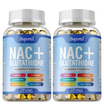 Buporai NAC Glutathione Kapsulės 120 vnt. — Antioksidacinė parama, Kasdienė gerovė, Amino rūgščių kompleksas 120*2