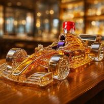 Kūrybingos lenktyninio automobilio formos stiklinės viskio dekanterio aukšto borosilikatinio stiklo vyno butelio baro reikmenų ornamentas racing red cap