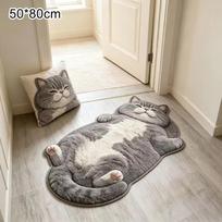 Adorable Fun Cat-Shaped Area Rug Stylish Unique Home Decor Carpet For Living Rooms Cartoon Bedrooms Bedsie Floor Mat Soft Plush L