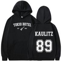 Vokiečių roko grupė Tokio Hotel 2025 m. turas Hoodies Vyrams Moterims Madingi Hip Hopo megztiniai Laisvi ilgomis rankovėmis megztiniai 3XL black