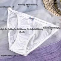 Women’s Lace Trim Breathable Low-Rise Thong white