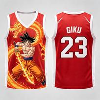 Dragon Ball Goku Samurajus Shenron Krepšinio marškinėliai Vyrams 3D spausdinimas Sportinė liemenė Anime Gatvės apranga Tank top Šeimos derinimo apranga 6XL red