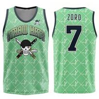 2026 Summer One Piece Zoro Retro Cosplay Vest Men's Oversize 3D Printed Sleeveless T-shirt Family Unisex Children Sports Shirt M white
