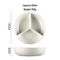 Three-Compartment Ceramic Meal Bowl for Portion Control and Weight Loss balta