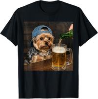 Yorkie Geriantis Alų Juokingas Šuo Memas Marškinėliai M brown