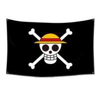Vienas Gabalas Anime Jolly Roger Sienos Dekoracija Vėliava Tapyba Žaislas Animacinis Luffy Zoro Šiaudų Skrybėlė Pirato Kaukolės Vėliava Žaislai Dovana 60x90cm