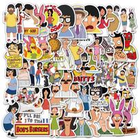 50Pcs Bobs Burgers Stickers Funny Cartoon Animation Sticker Toy Scraobook Fridge Luggage Laptop Guitar Car Bike Decals