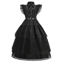 Moterims Trečiadienė Adams Juoda Gotikinė Suknelė - Helovino Cosplay Kostiumas Princesės Šventės Oficiali Suknelė 160cm black