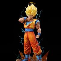 Dragon Ball 34cm Super Saiyan 2 Son Goku Premium Version Light-Up Action Figure Anime Model Toy With Base Home Ornament Boy Gift with box brown