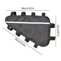 Triangle Bicycle Battery Pack Waterproof Adjustable Strap Universal Road Bike Storage Bag for All Cycling Scenarios  39x36x22cm gray