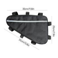 Triangle Bicycle Battery Pack Waterproof Adjustable Strap Universal Road Bike Storage Bag for All Cycling Scenarios  35x30x20cm black