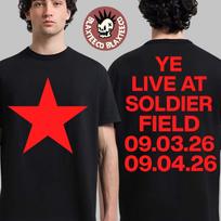 Kanye West Ye Live At Soldier Field Chicago 2026 Concert T-Shirt XXL red