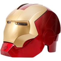 Geležinis žmogus MK5 dėvimas šalmas (Didžiausia galvos apimtis: 55 cm)—Superherojų kaukė su LED lemputėmis aplink akis. Cosplay Prop. Helovinas. mažiau beige