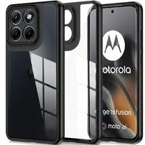 Case for Motorola Edge 70 Fusion, Fusion Hybrid, transparent with black frame