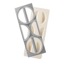 J1UL1N Pierogi Maker With Tray& Press-6 Dumplings, Empanadas, Potstickers In One Go-Crafting Tool white