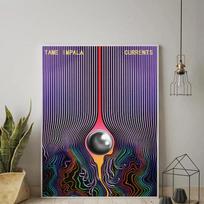 Tame Impala psichodelinis plakatas ir spaudiniai Roko muzikos grupės turo meno drobės tapyba Sienų paveikslai, skirti gyvenamojo kambario namų dekoravimui 21cm×30cm NoFrame
