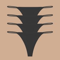 4 vnt. besiūlių ledo šilko stringų moterims, plona juosmenėle, kelnaitės, apatinis trikotažas, seksualios, žemo liemens, bikini, G-string, moteriškas, tamprios, apatinis trikotažas S&4pcs gray