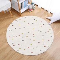 Apvalus kilimas Vaikų kambarys Kabantis krepšys Kėdė Grindų kilimėlis Animacinis filmukas Lovagalis Mielas mergaitės miegamojo kilimas diameter 80cm beige