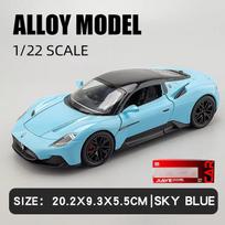 Large 1/22 Maserati MC20 Sport Car Alloy Model Car Diecast Metal Scale Collection Vehicle Model Sound Toy Car Gift For Children gray