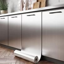 40cm Vandeniui atsparus Metalinis Šlifuoto Sidabro Sienos Lipdukas Nerūdijančio Plieno Virtuvės Svetainės Stalviršio Lipnus Tapetas 40cmX5m