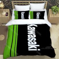 3D Retro spausdinimo K-Kawasaki motociklo logotipas patalynės komplektas Elegantiškas patalynės komplektas Antklodės užvalkalas Lovo užvalkalas Prabangi gimtadienio dovana EU Single 90x200cm